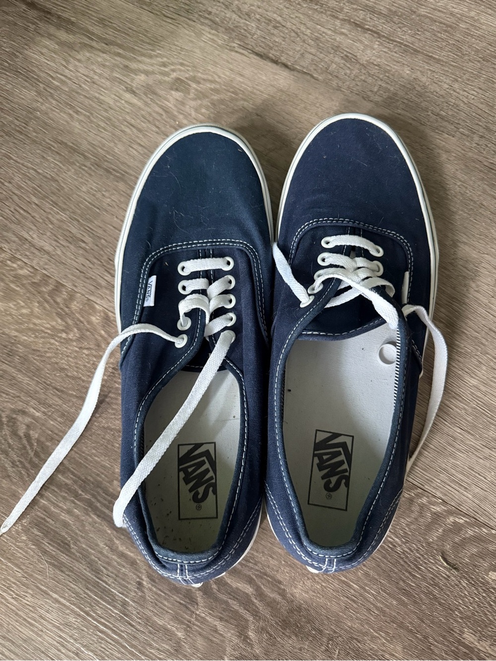 Vans Navy Canvas Low-Top Sneakers with White Laces